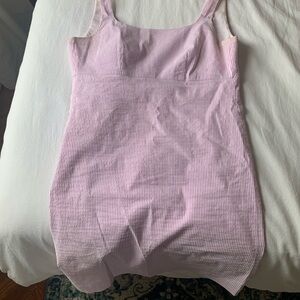 Pink Striped Sleeveless Dress